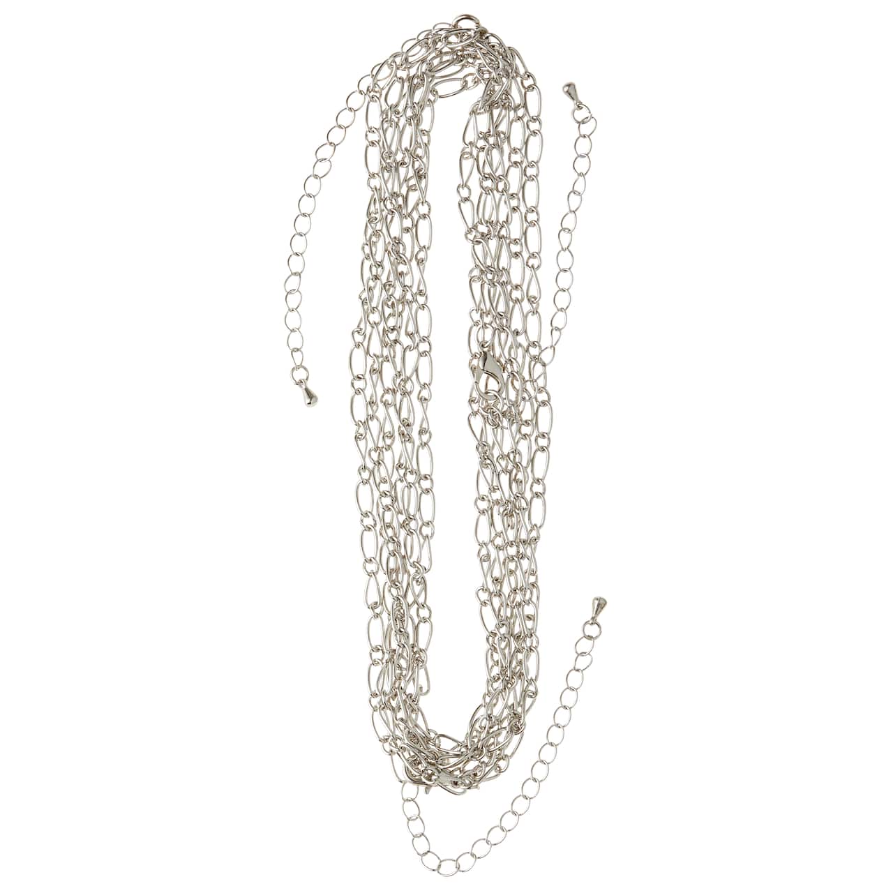 Rhodium Figaro Chain Necklaces By Bead Landing&#x2122;